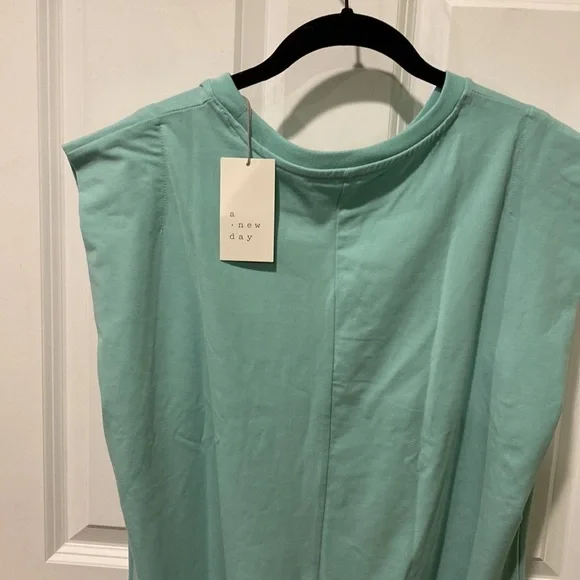 A New Day Sleeveless Tee Shirt Dress NWT Teal - Picture 10 of 11